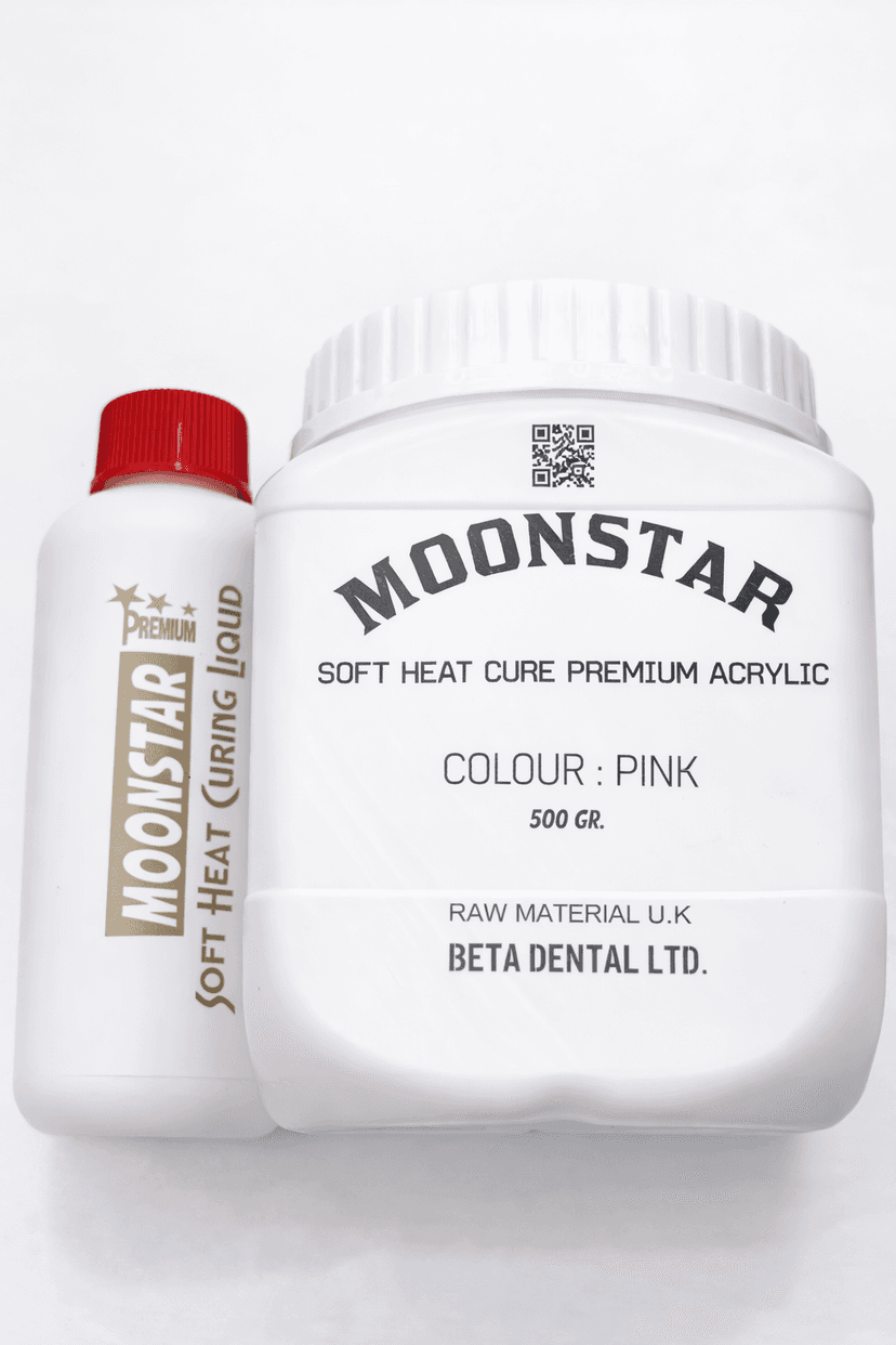 Мягкий акрил горячей полимеризации Moonstar, розовый / 500 г