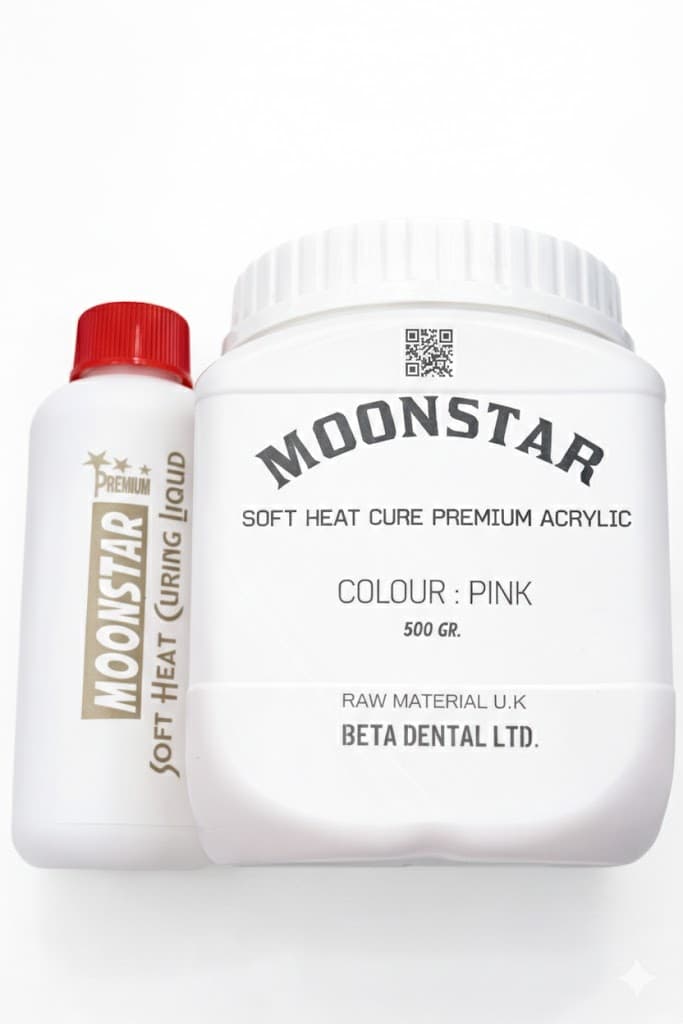 Мягкий акрил горячей полимеризации Moonstar, розовый / 500 г